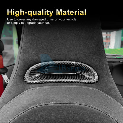 For Abarth 595 695 2012-2024 Car Sports Seat Headrest Frame Cover Carbon Fiber