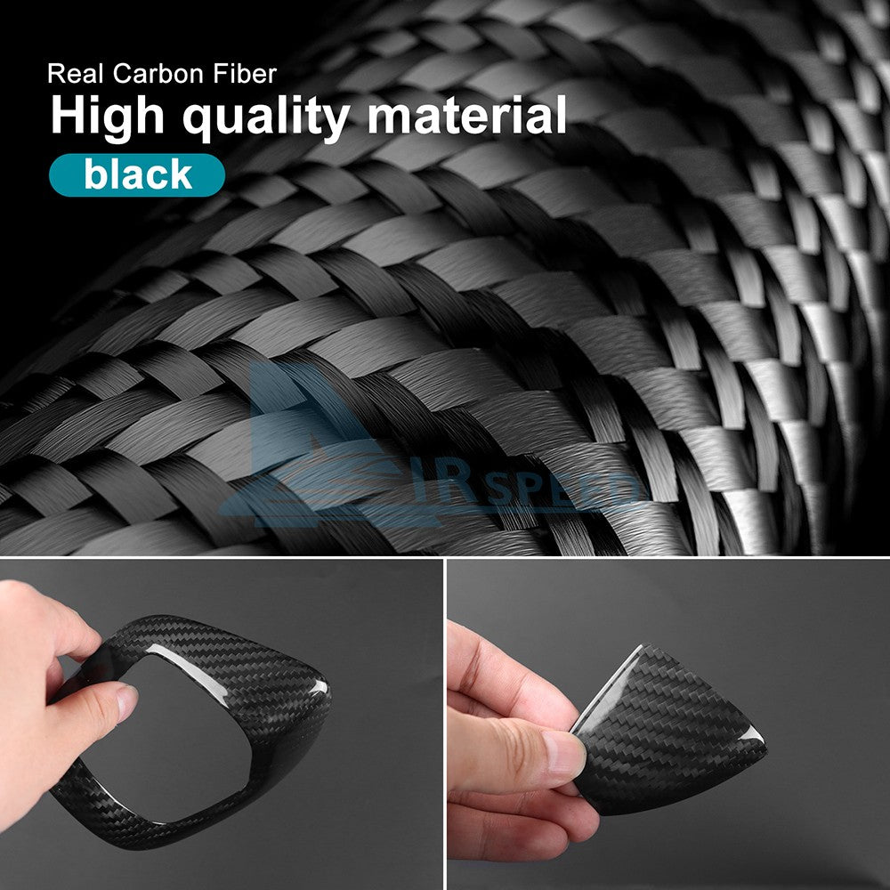 Black Hard Carbon Fiber Seat Back Handle Cover For Chevy Camaro 2016-2024 - detail view 9