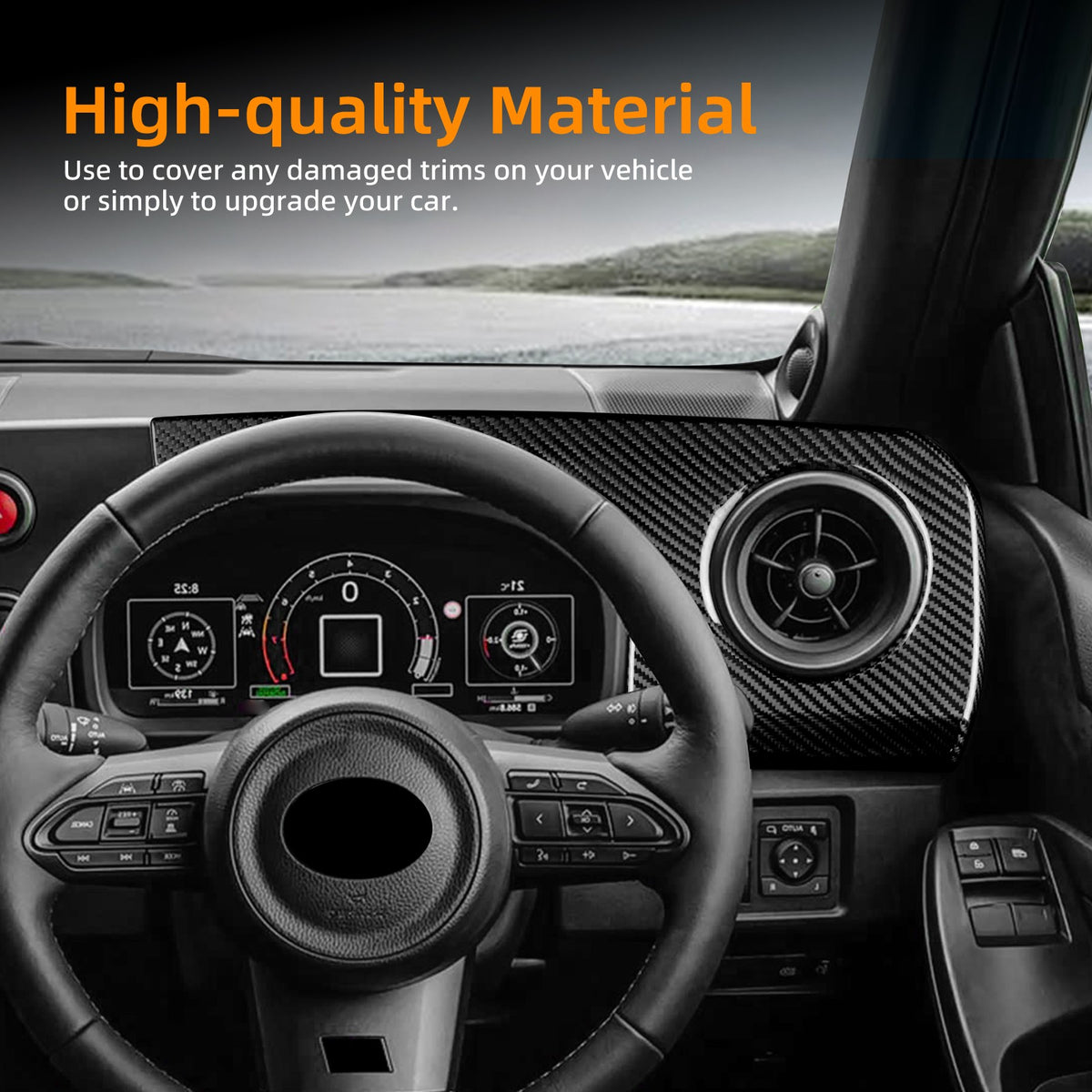 Driver's Air Outlet Panel Cover Black Carbon Fiber for Toyota GR Yaris 2025-2026 - detail view 6
