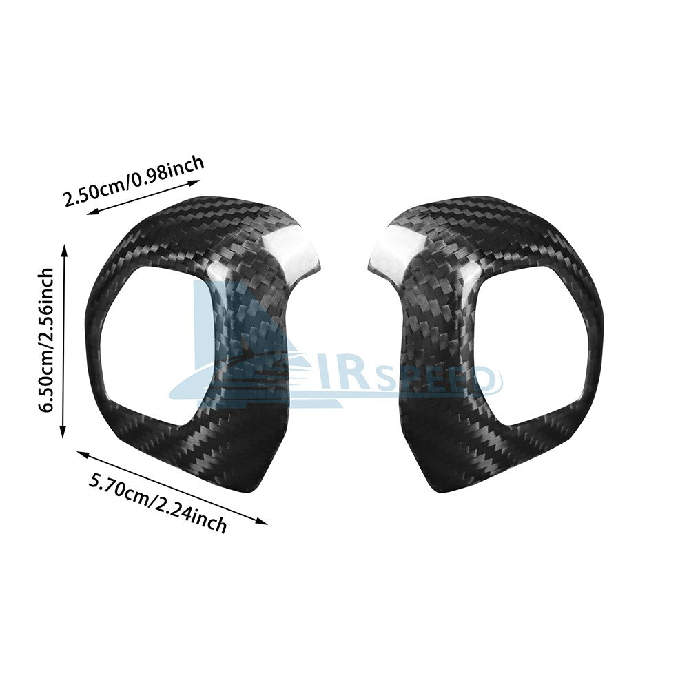 Black HARD Carbon Fiber Car Gear Shift Head Cover Trim for Ford Bronco 2021-2026 - detail view
