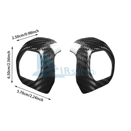 Black HARD Carbon Fiber Car Gear Shift Head Cover Trim for Ford Bronco 2021-2026 - detail view