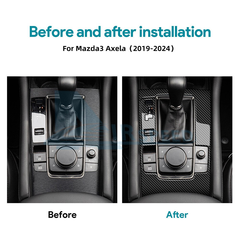 For Mazda 3 Axela 2019-2025 Carbon Fiber Center Console Gear Shift Panel Sticker