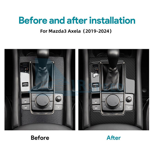 For Mazda 3 Axela 2019-2025 Carbon Fiber Center Console Gear Shift Panel Sticker