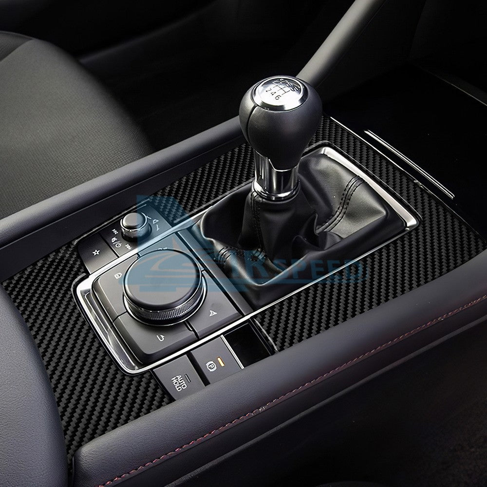 Real Carbon Fiber Manual Transmission Gear Shift Panel Sticker For Mazda 3 19-24（U.S. Stock）
