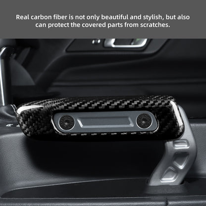 Gray Hard Carbon Fiber Handbrake Interior Sticker for 2024-2025 Ford Mustang - detail view 3