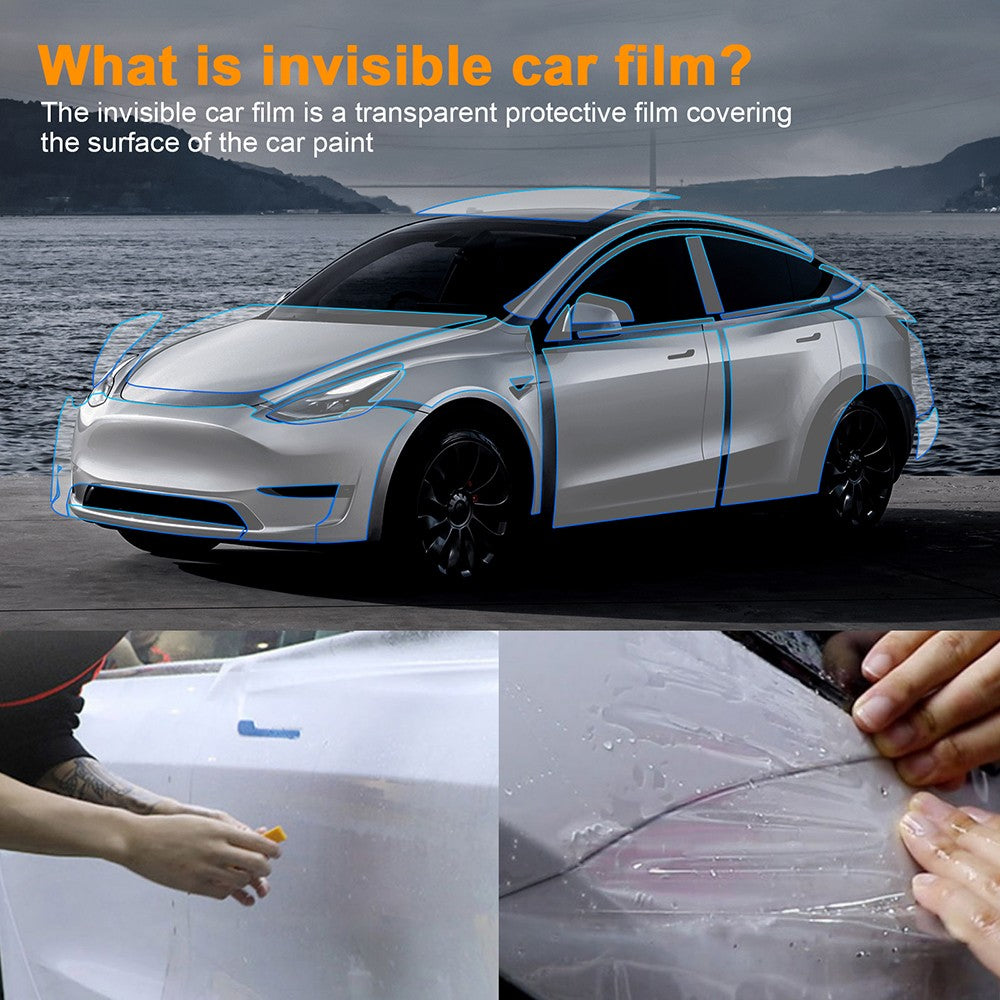Car Front Bumper Precut Paint Protection Film Clear for Tesla Model Y 2020-2024 - FREE GIFT