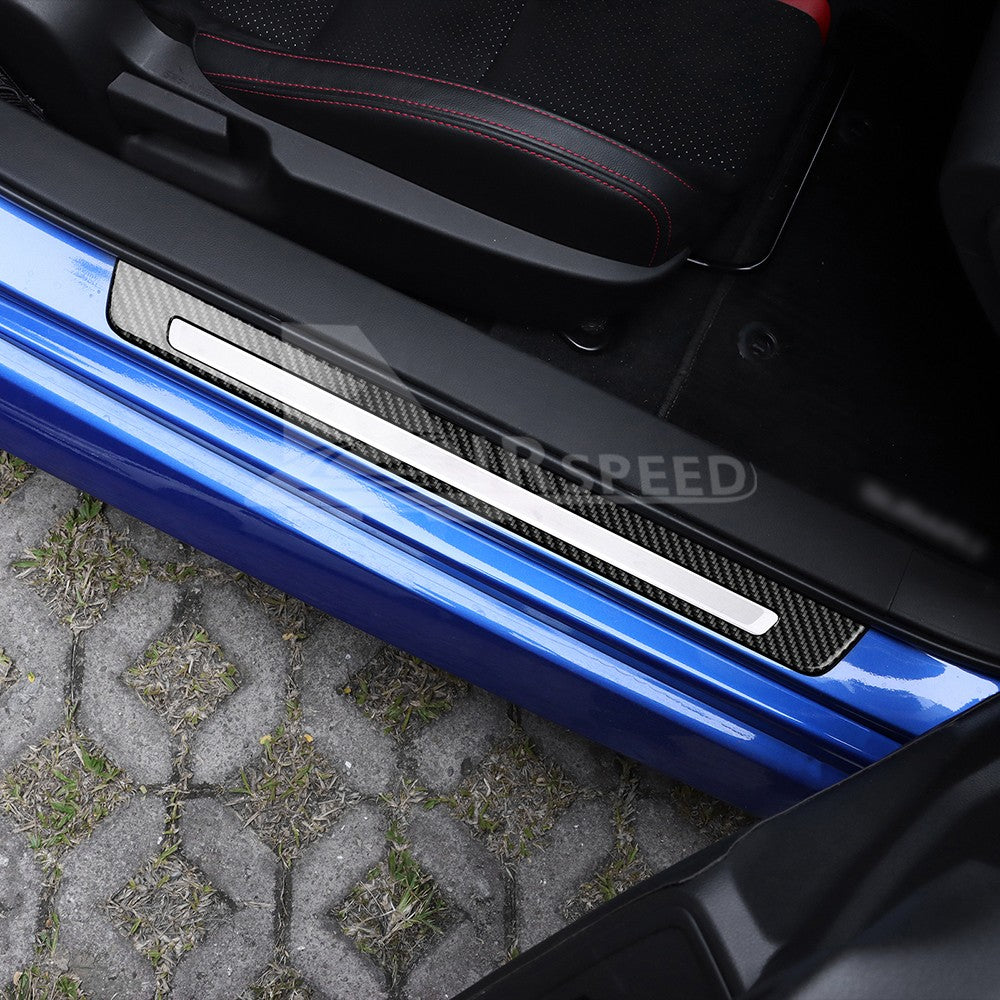 Door Sills Cover REAL HARD Black Carbon Fiber For Subaru BRZ GR86 2021-2023 - detail view 4