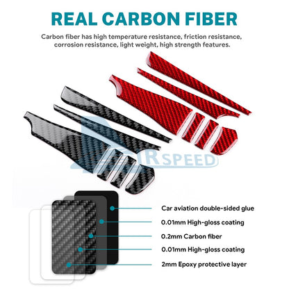 For Mazda 3 Axela 2019-2025 Carbon Fiber Center Console Stickers Decorative Trim