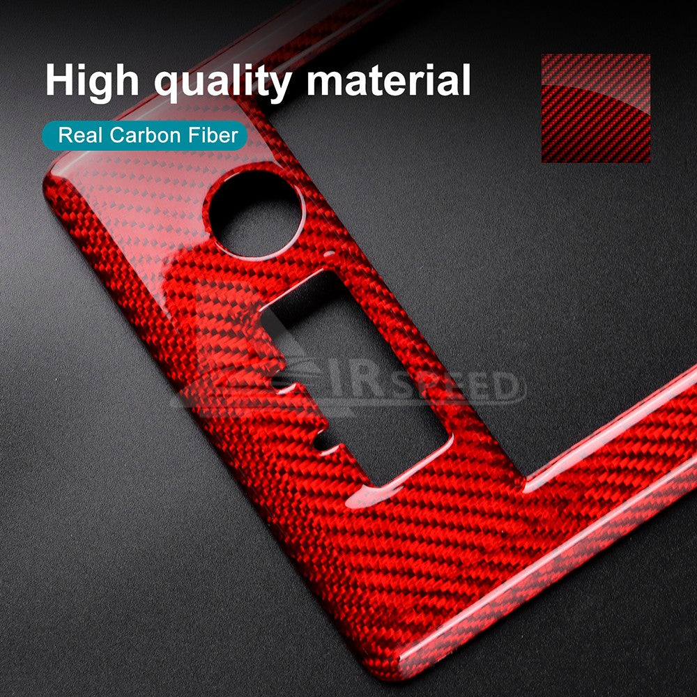 Center Screen Frame Cover Red Carbon Fiber For Toyota GR86 Subaru BRZ 2021-2025 - detail view 5