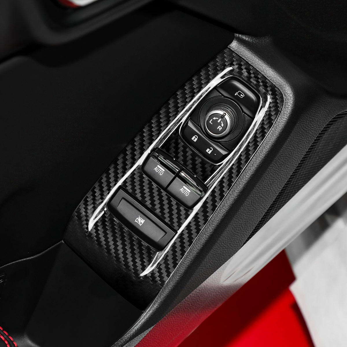 Door Window Lift Frame Cover HARD Carbon Fiber for Subaru BRZ GR86 2021-2023 - detail view 5