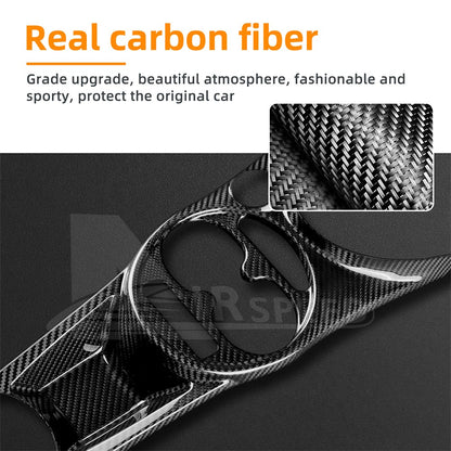 for FIAT 500 Abarth 595 2016-2024 HARD Carbon Fiber Center Water Cup Frame Cover - detail view 5