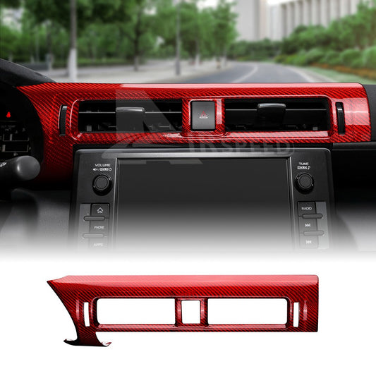 RED HARD Carbon Fiber Center Air Vent Outlet Cover For Toyota GR86 BRZ 2021-2025 - product view
