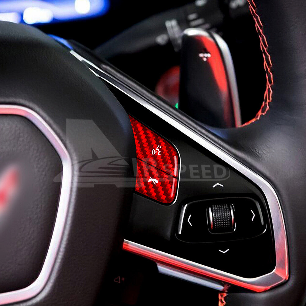 For Corvette C8 20-23 Red Voice Control Button Cover REAL HARD RED Carbon Fiber