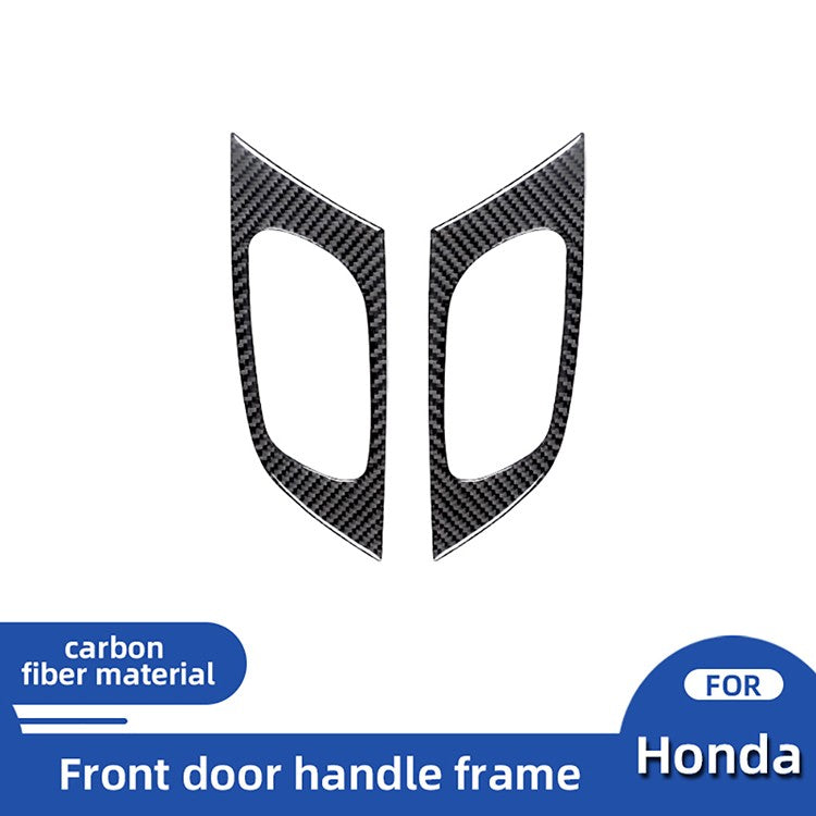 For Honda Civic 2013-2015 Front Door Inner Handle Frame Trim Black Carbon Fiber（U.S. Stock）