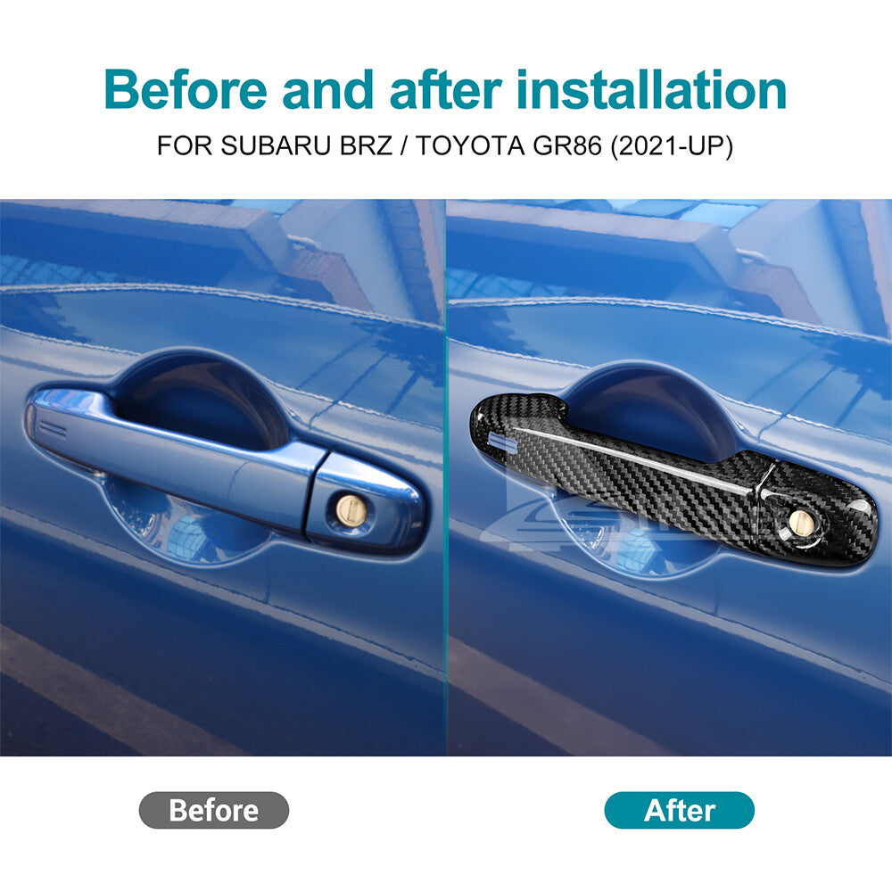 REAL HARD Carbon Fiber Door Handle Cover Black For Subaru BRZ GR86 21-2023 - detail view 3