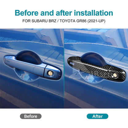 REAL HARD Carbon Fiber Door Handle Cover Black For Subaru BRZ GR86 21-2023 - detail view 3