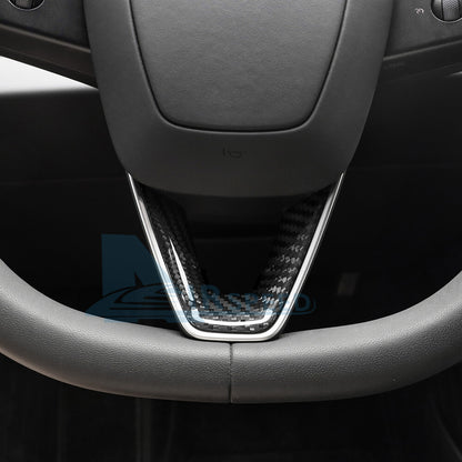 REAL HARD Carbon Fiber Steering Wheel Cover For Tesla Model 3 2024 BLACK - detail view 7