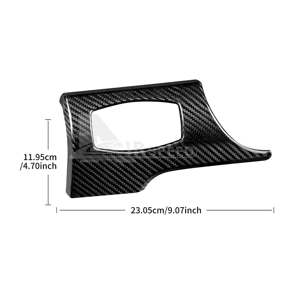 Black Dim Light Switch Cover REAL HARD Carbon Fiber For Ford Mustang 2015-2023 - detail view 3
