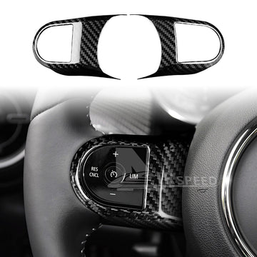 For MINI F55 F56 F60 2022-2023 Steering Wheel Cover REAL HARD Carbon Fiber BLACK