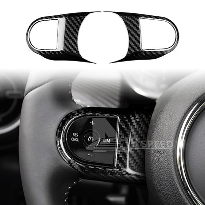 For MINI F55 F56 F60 2022-2023 Steering Wheel Cover REAL HARD Carbon Fiber BLACK - product view