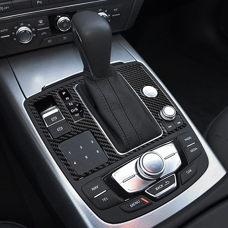 Audi A6 A7 S6 S7 12-18 Gear Shift Panel Frame Cover Trim Black Carbon Fiber LHD（U.S. Stock）