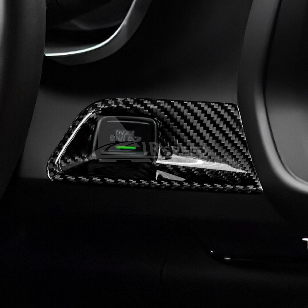 Start Stop Engine Button Frame Cover REAL HARD Carbon Fiber For Camaro 2016-2024 - detail view 7