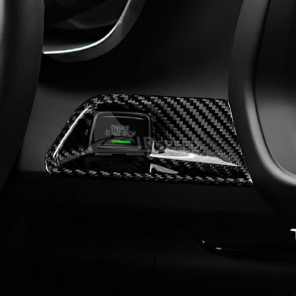 Start Stop Engine Button Frame Cover REAL HARD Carbon Fiber For Camaro 2016-2024 - detail view 7