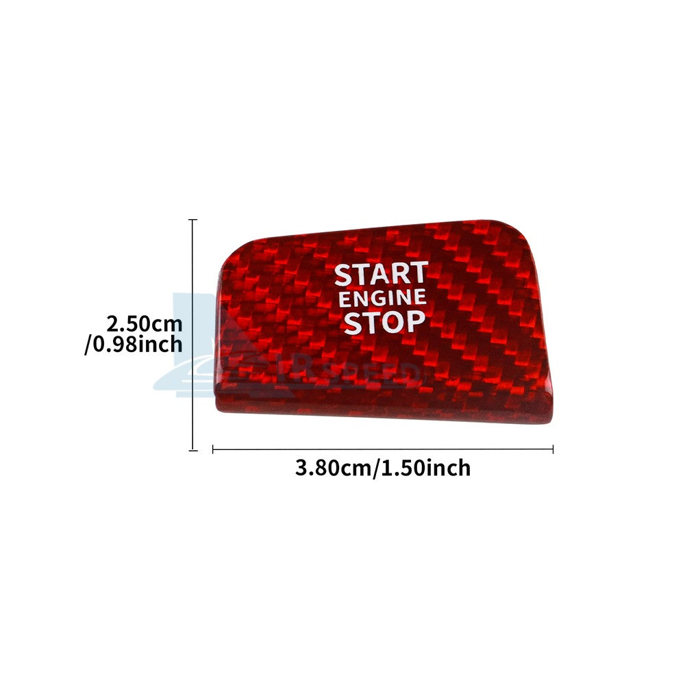 Center One-Click Start Sticker For BMW 5 Series G60 G70 2024-25 Red Carbon Fiber - detail view
