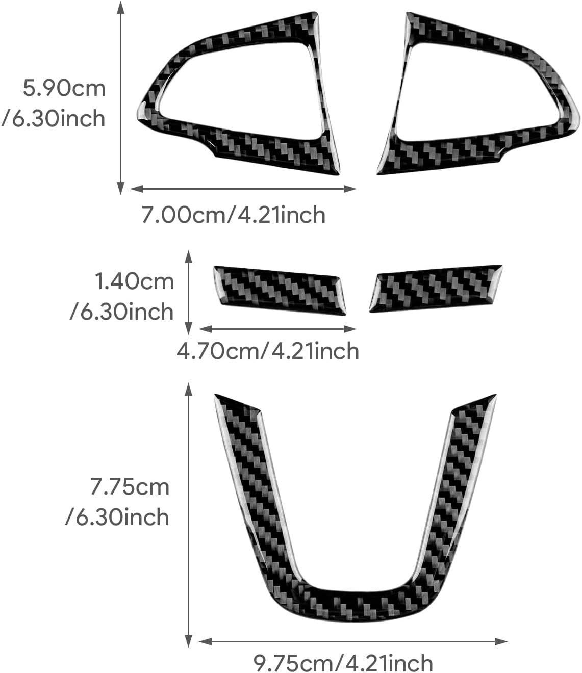 For Ford Focus 2015-2018 Black Carbon Steering Key Frame Lower Decor Panel - FREE GIFT