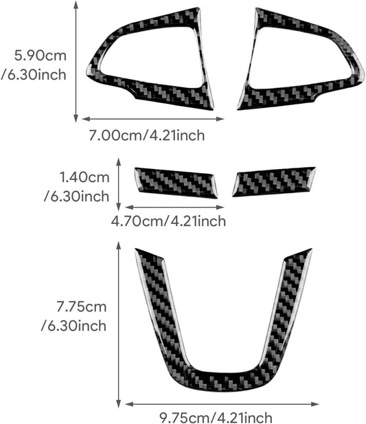 For Ford Focus 2015-2018 Black Carbon Steering Key Frame Lower Decor Panel - FREE GIFT