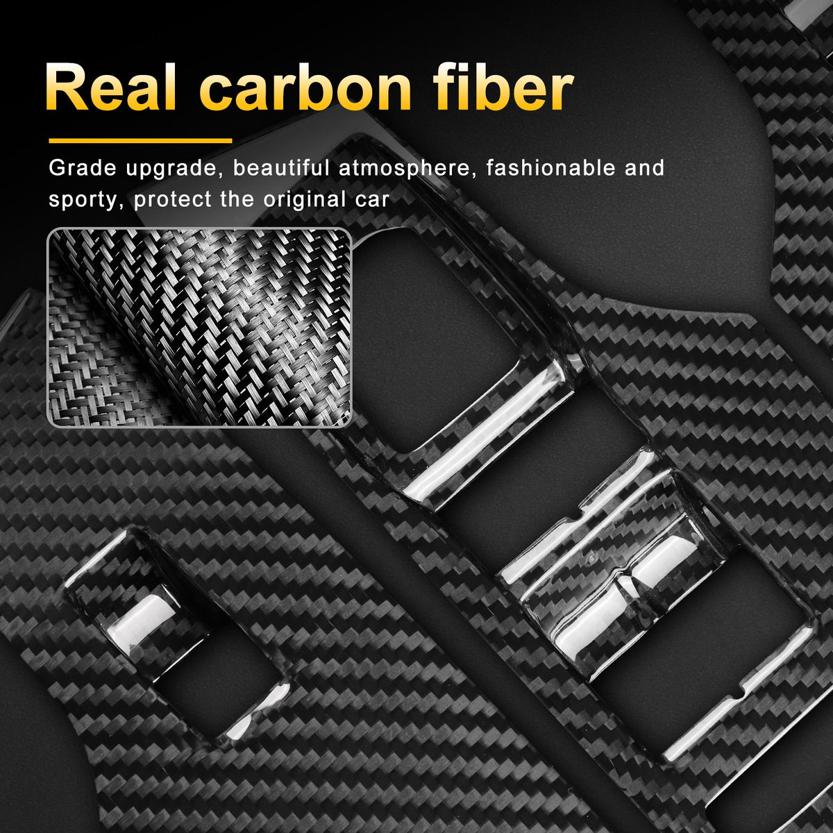 Car Door Window Lift Panel Cover Carbon Fiber for SEAT Ibiza Arona 2022-2026 - detail view 6