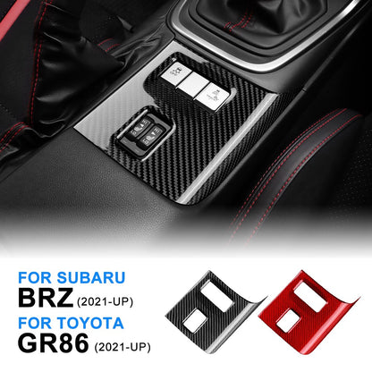 Car Center Seat Heating Button Cover Carbon Fiber for Subaru BRZ GR86 2021-2026 - product view