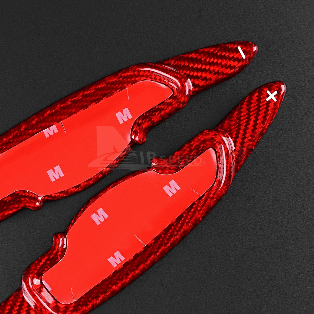 For Genesis GV70 22-23 Red Carbon Fiber Steering Wheel Paddle Shifter Extension