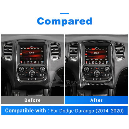 Black Center Console Cover Sticker Carbon Fiber For Dodge Durango 2014-2020（U.S. Stock）
