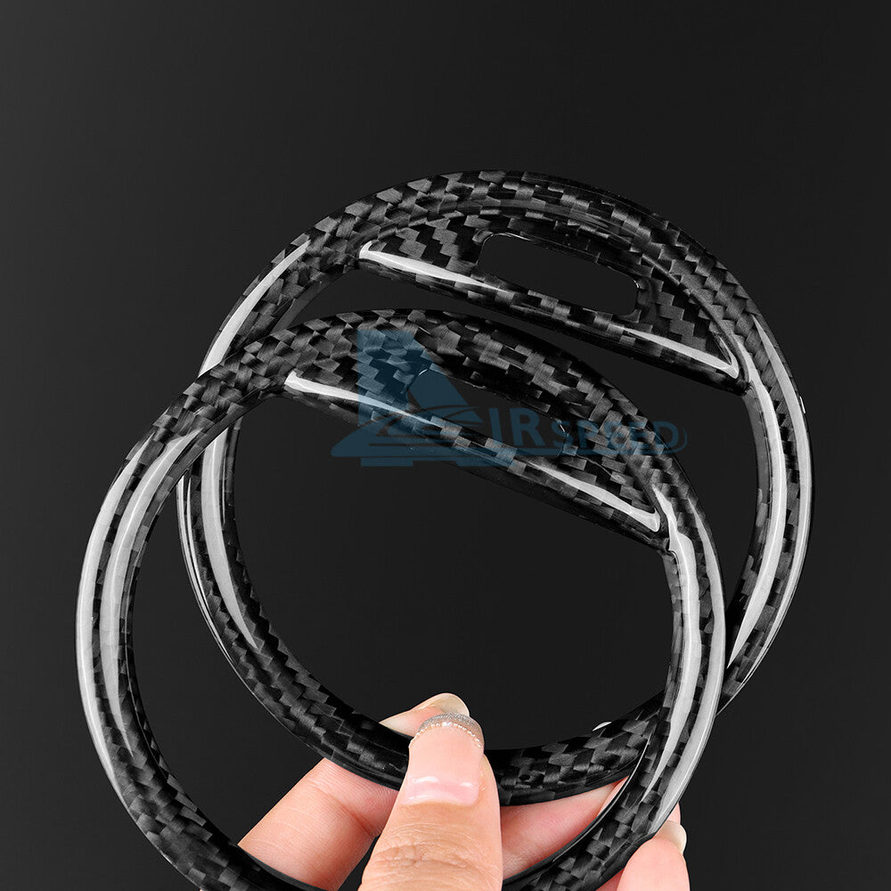 Real Hard Carbon Fiber Air Vent Ring Cover Trim For Fiat 500 Abarth 595 2016-23 - detail view 8