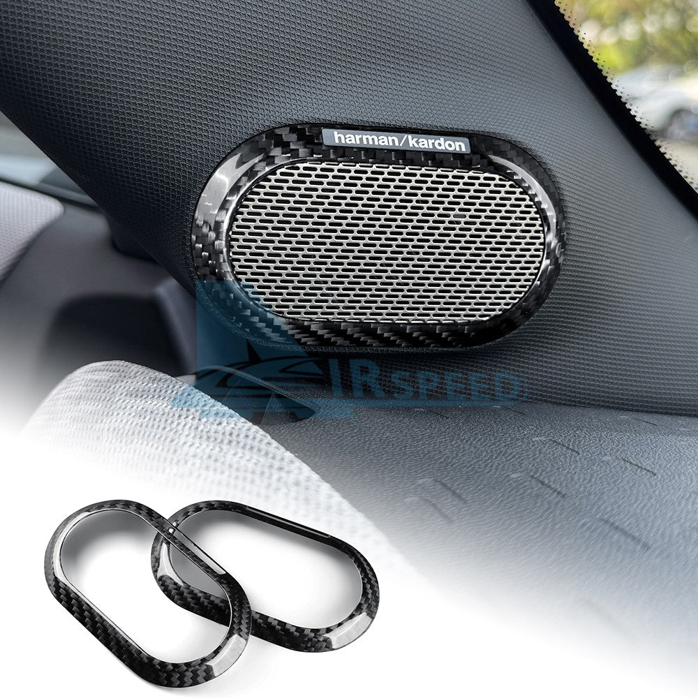 MINI F55 F56 F57 F65 F66 F67 A Pillar Speaker Cover Black Dry Carbon - product view
