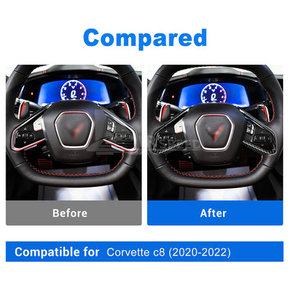 REAL HARD Carbon Fiber For Corvette C8 20-23 Steering Wheel Outer Frame BLACK