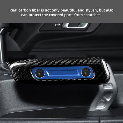 Blue Hard Carbon Fiber Handbrake Interior Sticker for 2024-2025 Ford Mustang - detail view 3