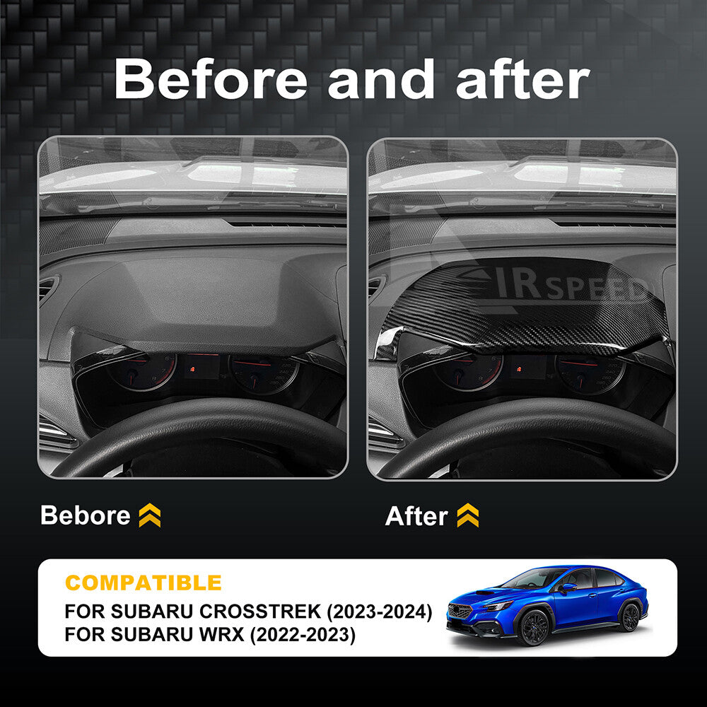For Subaru Crosstrek 2023-2024 REAL HARD Carbon Fiber Speedometer Cluster Cover - detail view 3