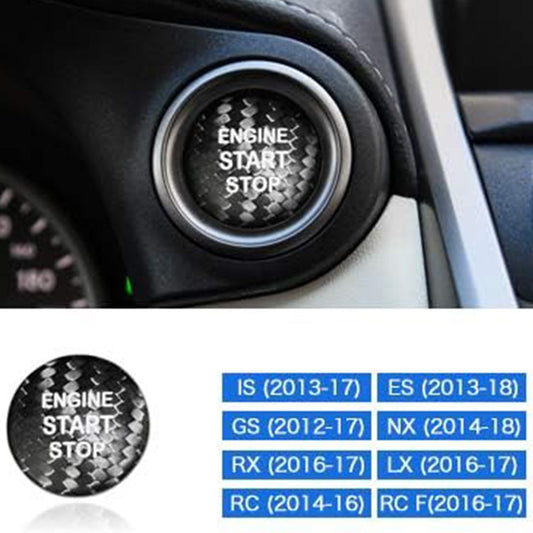 For Lexus IS ES GS NX RX LX RC RC F Carbon Fiber Engine Start Button Sticker - detail view