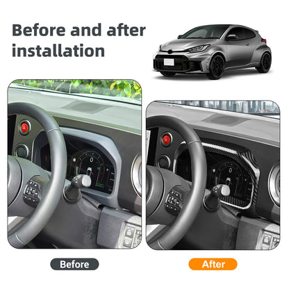 Car Speedometer Frame Cover Trim Carbon Fiber for Toyota GR Yaris 2025-2026 - detail view 3