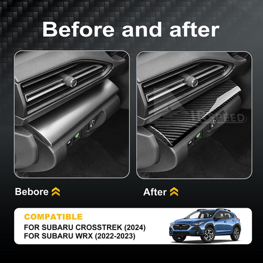 REAL HARD Carbon Fiber Driver Dashboard Cover For Subaru WRX Crosstrek 2022-2024 - detail view