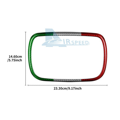 For FIAT 500 2016-2024 Center Navigation Frame Cover Carbon Fiber Italian Color - detail view 3