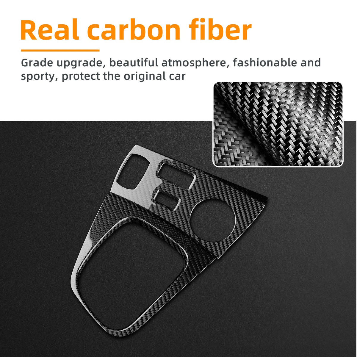 Car Center Gear Shift Panel Cover Carbon Fiber for Toyota GR Yaris 2025-2026 - detail view 6