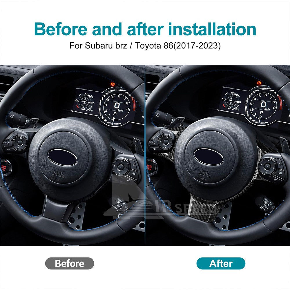Steering Wheel Frame Cover HARD Carbon Fiber for Subaru BRZ Toyota 86 2017-2023 - detail view 3