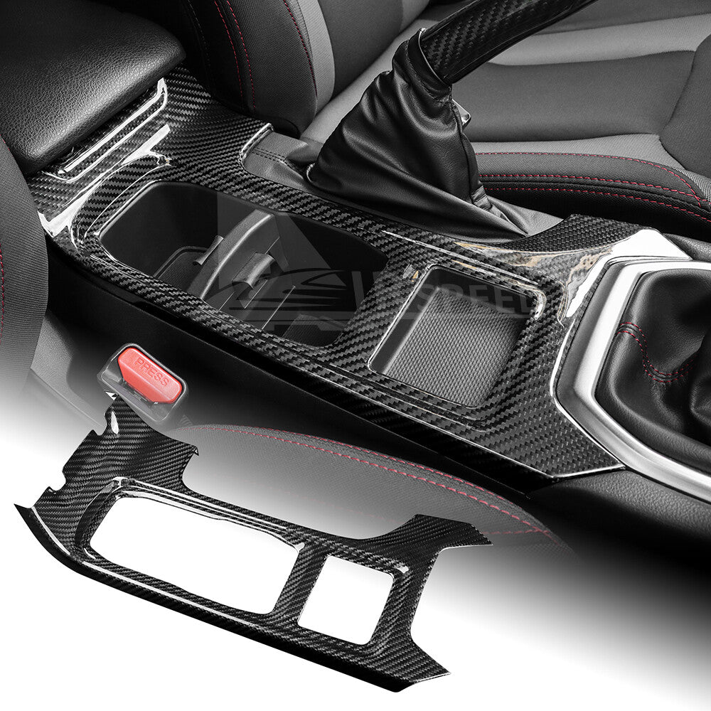 For Subaru WRX STI 2022-2023 Gear Shift Panel REAL HARD Carbon Fiber Cover BLACK - product view