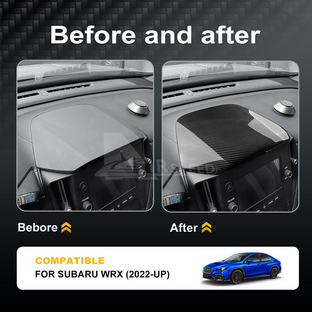 Front Dashboard Center Console Top Cover REAL HARD Carbon Fiber For WRX 22-2024 - detail view 3