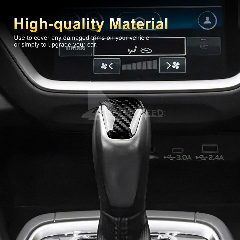 Center Gear Shift Knob Cover Black Carbon Fiber For Subaru Crosstrek 2023-2024 - detail view 4