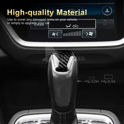 Center Gear Shift Knob Cover Black Carbon Fiber For Subaru Crosstrek 2023-2024 - detail view 4