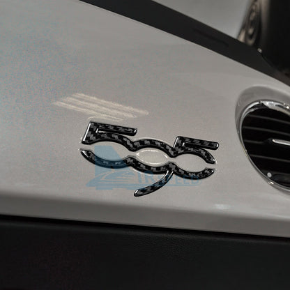 Carbon Fiber Co-Pilot Decor Stickers for Abarth 595 695 2012-2024 Fiat 500 08-24 - detail view 7